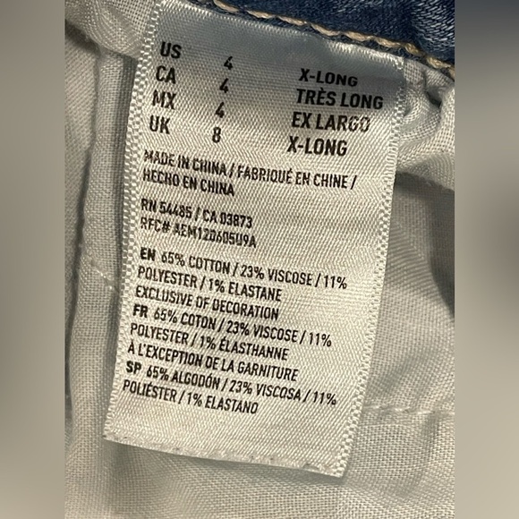 American Eagle light blue ripped stretch skinny jegging​​​​ - Picture 3 of 4